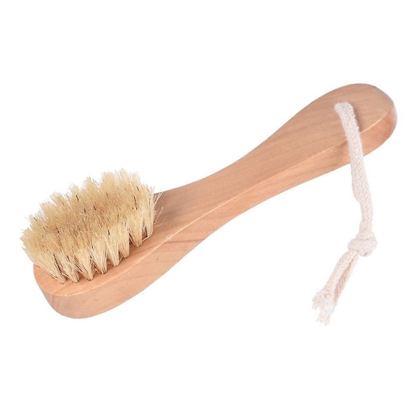 Natural Bristles Wooden Face Cleaning Brush Wood HandlePack of 2