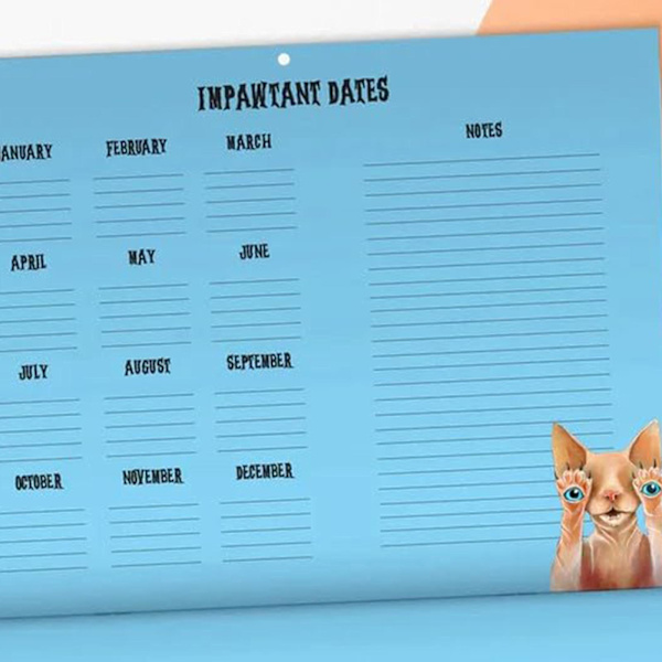 Scaredy Cats 2024 -seinäkalenteri