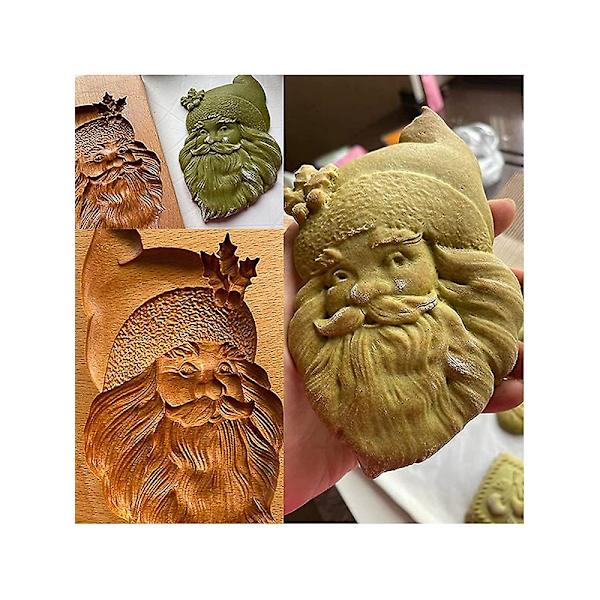 Træ madform DIY bageværktøj peberkage glat holdbar kreativ kiks mousse chokolade juledekorationer