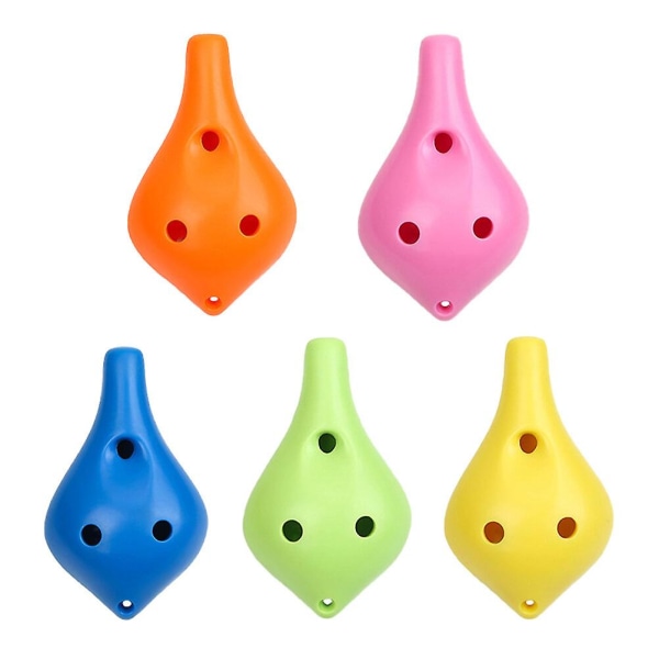 5-delad kreativ ocarina buk ocarina nybörjare ocarina student ocarina (7X11.4CM, slumpmässig färg)