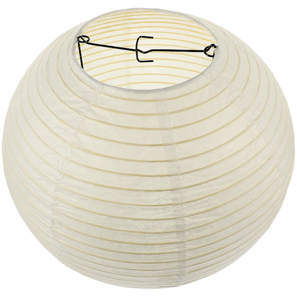 Papirdesign sfærisk lampeskærm husholdning loft lampeskærm chic bordlampe skærm japansk stil (30CM, hvid)