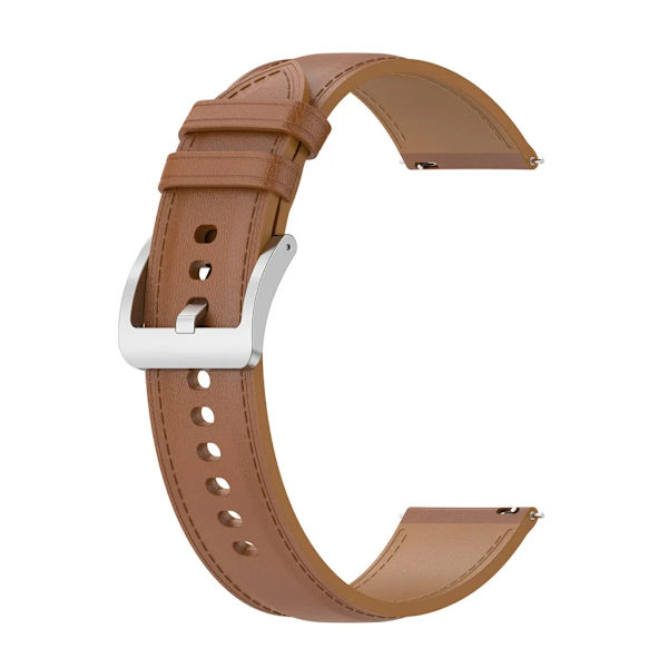 20 mm läderklockarmband för Samsung Watch 4 HUAWEI Watch GT3 (ljusbrun) Brun