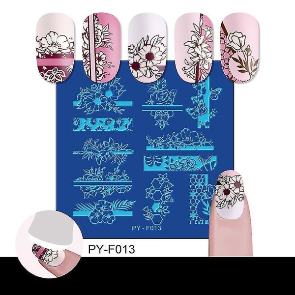 29 Marmor Blomster Blad Geometrisk Design Negle Stempel Plader Stencil