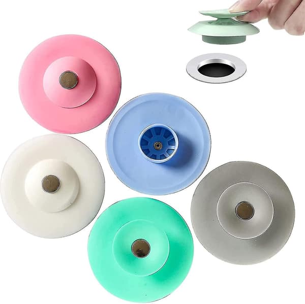 Universal Silikonavloppsplugg 5 st, Ufo Tryck Golvavlopp