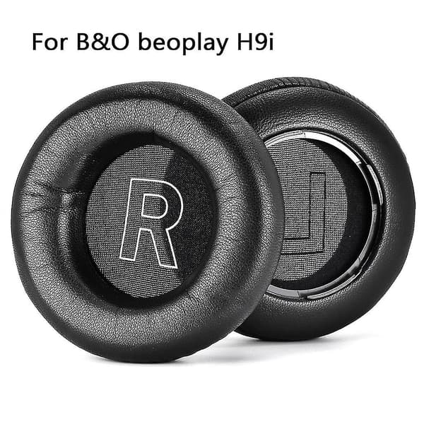 Lammeskinnsøreputer for B&o Beoplay H9i Hodetelefonputer Øreputer med spenne (Svart)