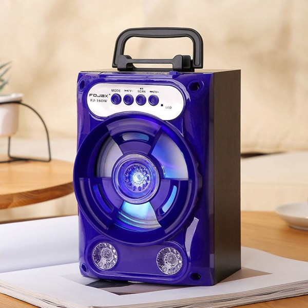 Trådlös Bluetooth-högtalare i trä med lyftande stort ljud, bärbar dans, plug-in-ljud, cool subwoofer med mikrofon med 1 mikrofon (svart)