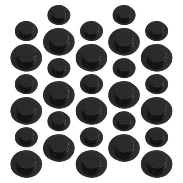 50-pack Micro Hattar Mini Dockhattar Mini Hattar Hantverk Topphatt Dekoration Micro Dockhattar (3.7X3.7 cm, Svart)