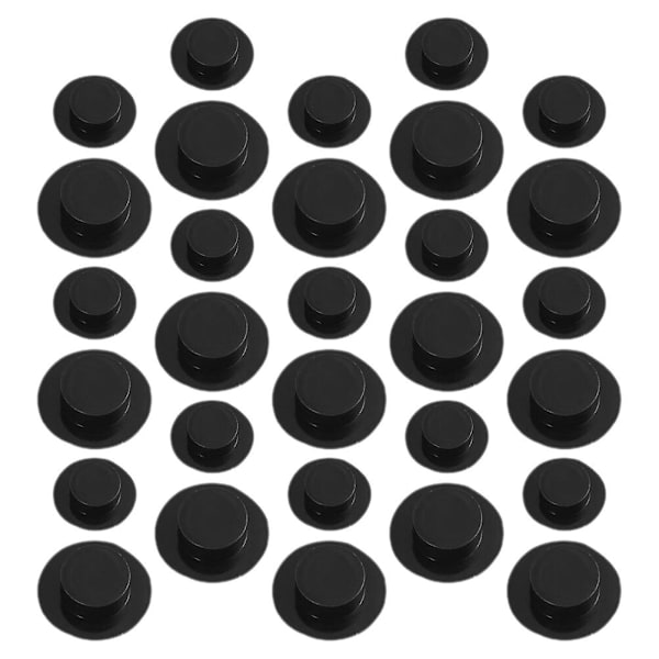 50-pakning med mikrohatter, miniatyrdukker, miniatyrhatter, håndverk, topphatter, dekorasjon, mikrodukkehatter (3,7 x 3,7 cm, svart)
