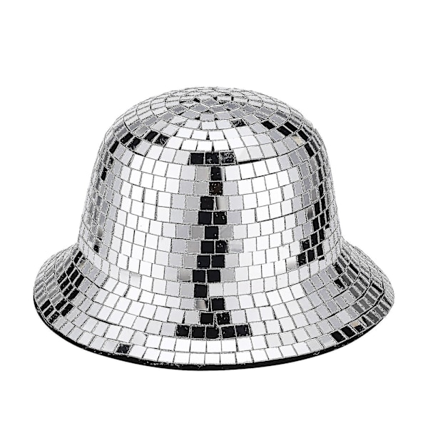 Disco Ball Hat Hvit Sequin Hat Disco Ball Festival Visor Disco Party Hat Dekorasjon