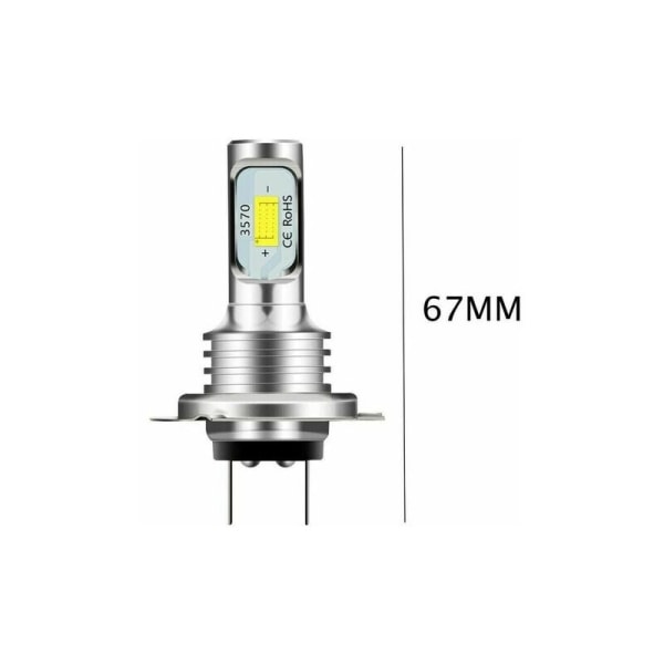 2ST H7 LED-strålkastare 80W 4000LM Hi- eller Lo Beam-lampor 6000K Vit IP 68 Vattentät