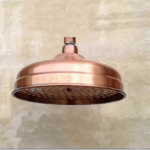 Koppar Duschhuvud, 20cm (8 Tum) Diameter, Högtrycks Fast Duschhuvud Med Justerbar Vinkel Duschhuvud Regn Duschhuvud - Guld
