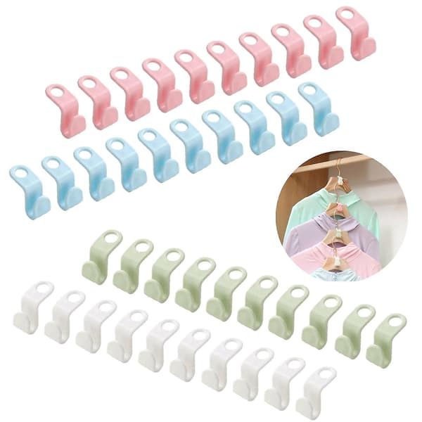 Klädhängare Connector Hooks Closet Hangers Organizer Space-saving Clip(1pack-vit)