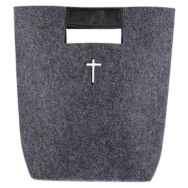 1 st Bibeln Väska Filt Tote Filt Bibelskydd Bibel Tote Shoppingväska (33X32X23CM, Grå)