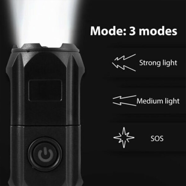 Ladattava LED-taskulamppu, Super Bright Torch, Zoomable-taskulamppu
