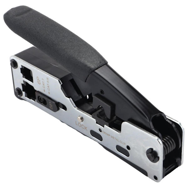 Combo Nätverksverktyg Rj45 Verktyg Telecom Crimpning Crimper Kompatibel Rj45 Cat7 Cat6a（SvartSilver）