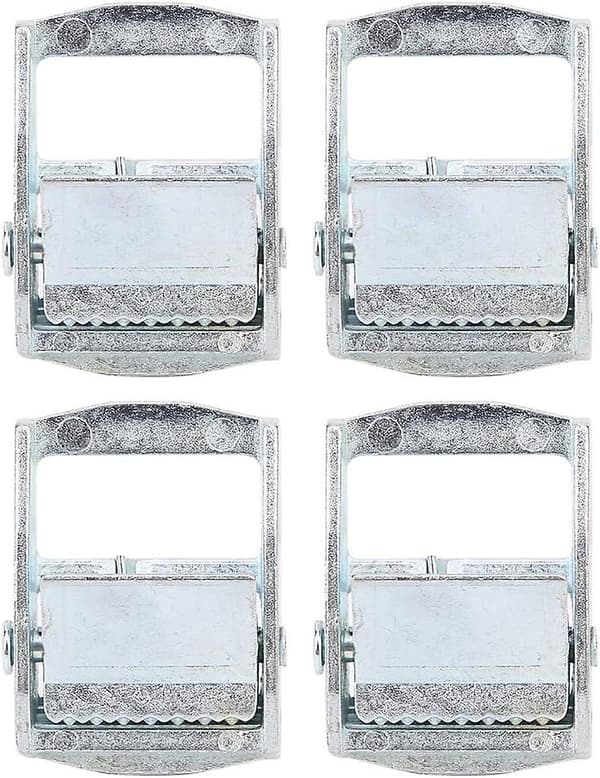 4 stk sinkspenner i sinklegering for tunge surringer, fastspenner for stropper, fastspenner (25 mm)