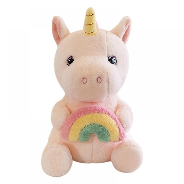 Mjukis Unicorn Plyschdjur Söt Plysch Flicka Present med Regnbågsfärgad Päls Glänsande Vingar Söt Småbarnsrum Dekor Födelsedag Alla Hjärtans Dag Present