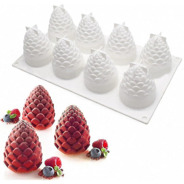 3D tallkottform i silikon - Moldfun julgran tallkott silikonform för mousse tårta, muffins, choklad, isbit, pudding-YGWL