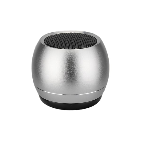 Metall Bluetooth-högtalare, Mini-högtalare, Subwoofer Utomhus Bärbar Bluetooth-högtalare, HIFI Ljudkvalitet, Intelligent Brusreducering（Silver）