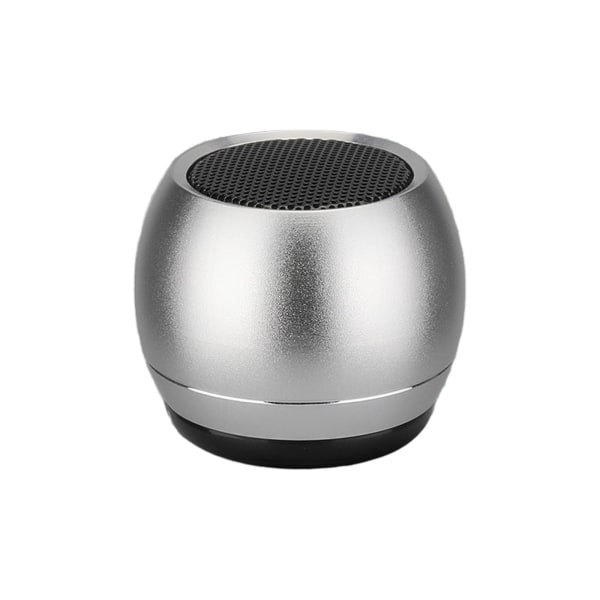 Metall Bluetooth högtalare, minihögtalare, bärbar Bluetooth högtalare för utomhusbruk, HIFI-ljudkvalitet, intelligent brusreducering（Silver）