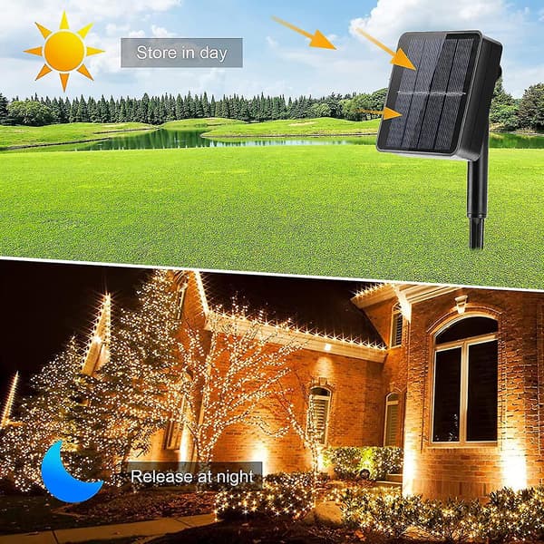 Solcellslingor för utomhusbruk, [2-pack] 22 m 200 LED-solcellslingor