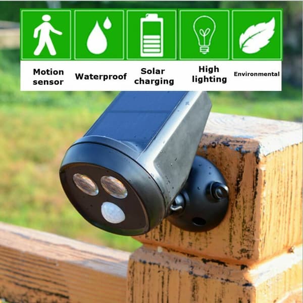 Rörelsesensor 2 LED solcells säkerhetslampa LAVENTE
