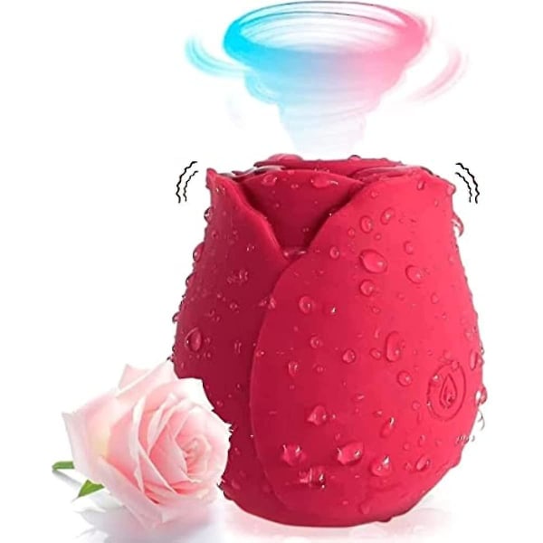 Rose Dame Mini Stress Relief Massager 10 Modes（1 PC, rød）