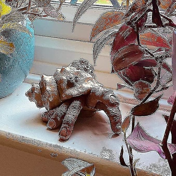 Finger Parasitisk Krabba Skulptur Skräck Snigel Hand Harts Prydnad Halloween Trädgårdsdekoration Ornament