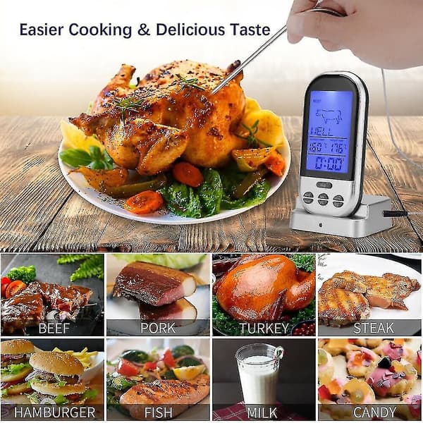 Kötttermometer Trådlös Stek/grill Termometer, Extern Xxl Display
