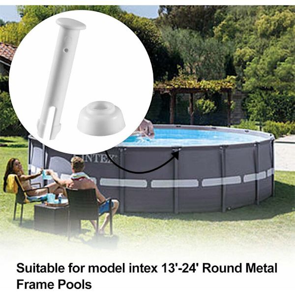 Gap-stift och brickor för Intex runda pooler med metallram, reservdelar för Intexpool (6 cm/2,36 tum) (12 st)