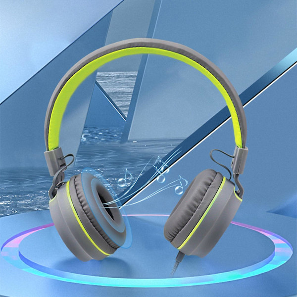 Stereo Gaming Headset Brusreducerande Over-Ear Headset Med Mikrofon Bas Surround Mjuka Minnesöronkåpor För Dator（Grön）