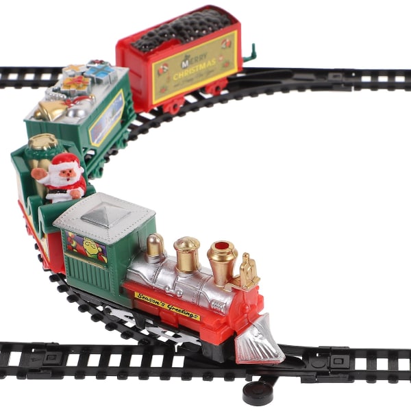 Box Christmas Electric Musical Track Train Toy Elektrisk togleke for barn (M, flerfarget)