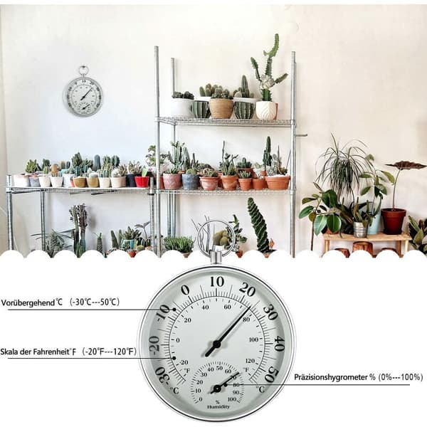 Utomhustermometer - 10 cm trådlös väggtermometer och hygrometer