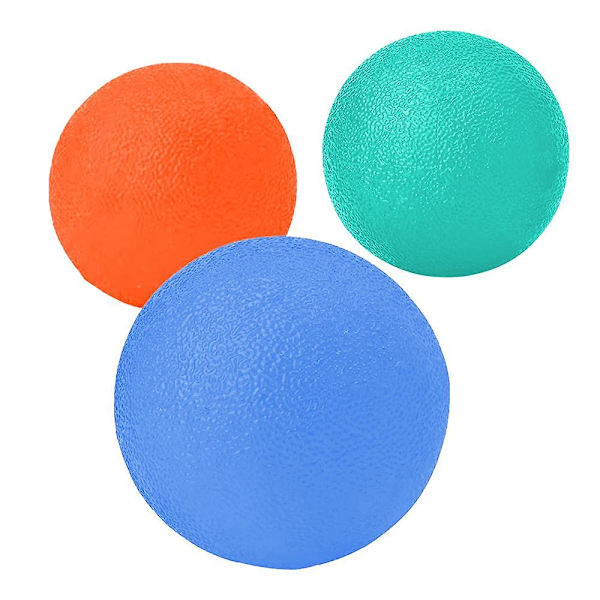 Grip|3 st runda greppboll - orange+blå+grön