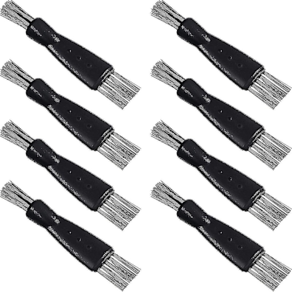 Barberkost, barbermaskine, elektrisk dobbeltsidet trimmer, barberkost, rengøringssæt, nylonbørster, PP-håndtag (10 stk., sort)