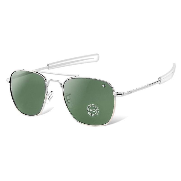 Aviation Solbriller Herre Damer 2023 Vintage Merkedesigner American Army Military Optical Ao Solbriller Oculos De Sol Masculino Cc（sliver-green）