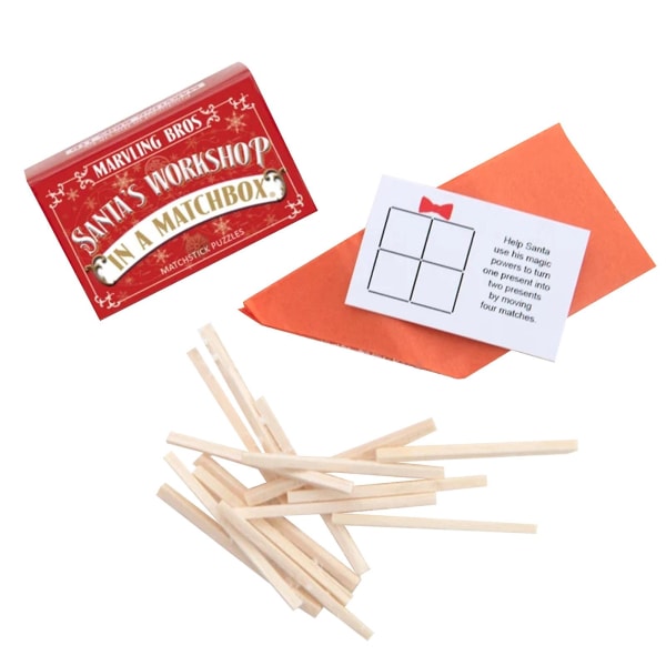 Christmas Matchsticks Puzzles Wear-resistant Educational Wooden Creative Practical Children's Toys（red）