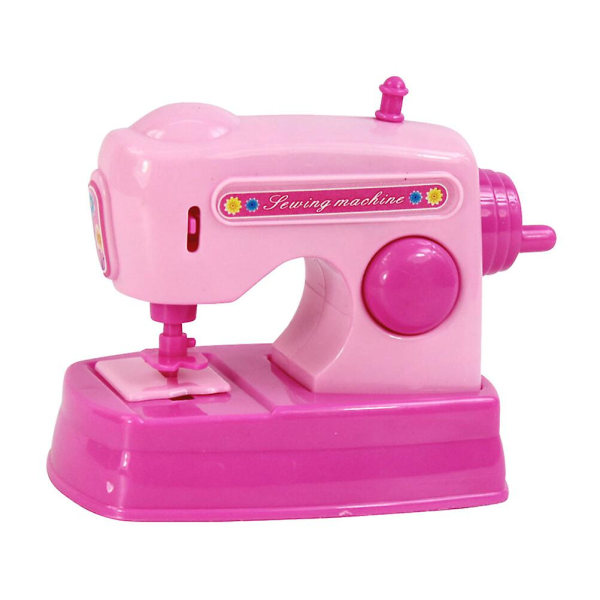 Children's electric sewing machine DIY toy with sound ((Sewing machine toy without battery) Pink)