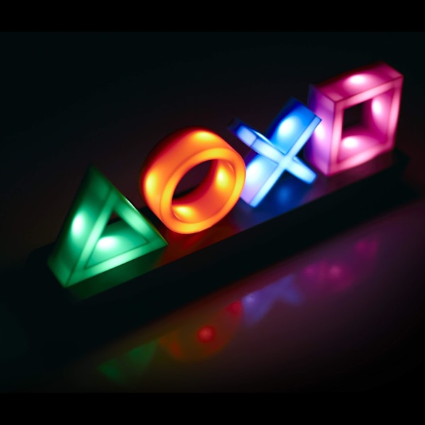 Playstation Ps -painikkeen symbolilamppu, jossa värinvaihtotoiminto, monivärinen yövalolamppu