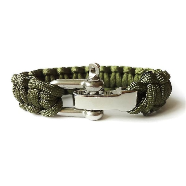 Utendørs Camping Rustfritt Stål Armbånd Menn Paracord Parachute Tau W（1）