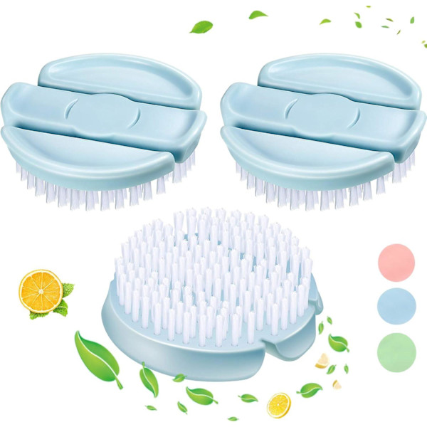 3 stycken flexibla frukt- och grönsaksborste Veggie Tough Scrubber Nylon Borstborste