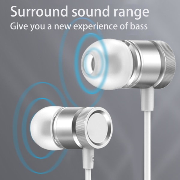 Metall In-ear Flat Port Hörlurar Typ-c-kontakt Tung Bas 20240236（Silver）