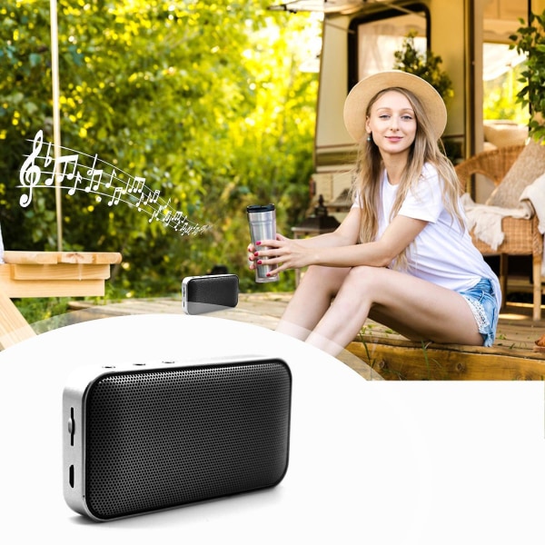 Liten Bluetooth-högtalare, bärbar trådlös, utomhus minihögtalare för hem, utomhus och resor, 4 timmars arbetstid (svart)