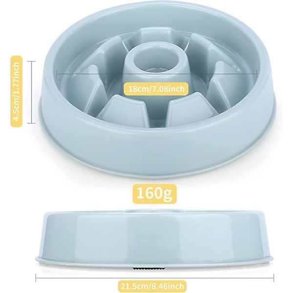 Långsam matningsskål för hundar Anti-Glutton Cat Slow Feeding Bowl halkfri långsam matsmältning förebyggande Blo