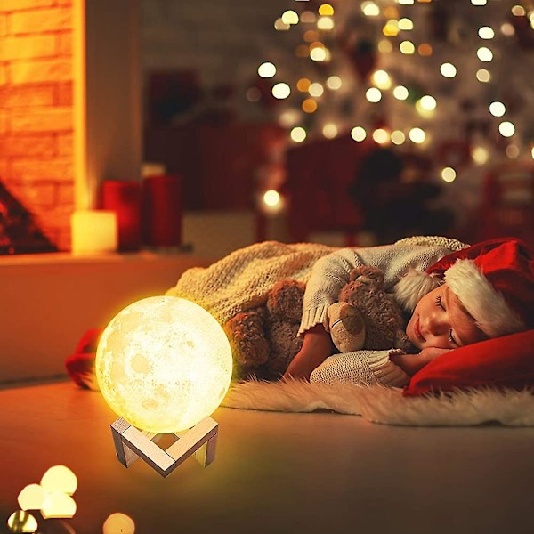 Månelampa nattlampa, 16 färger LED 5,9 tum touch & fjärrkontroll & USB