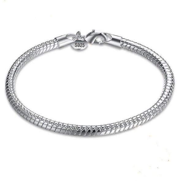 Snake-shaped Silver Bracelet With Clasp