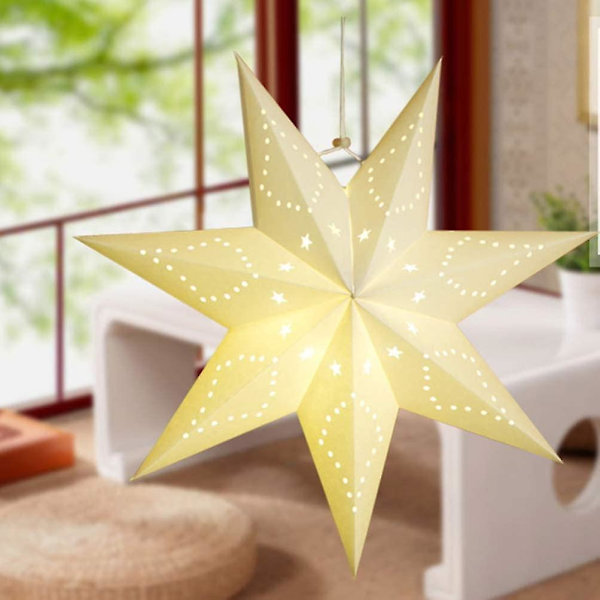45cm Pappersstjärnlampa Pappersjulstjärnor Med Belysning 3d Lysande Stjärnfönster