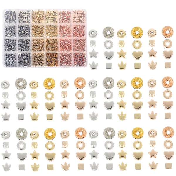 Box distanspärlor charm pärlor DIY hantverk smycken gör armband halsband örhängen pärlor (0,6X0,6 cm, som visas på bilden)