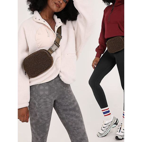 Bältesväska för kvinnor och män, trendig crossbody-väska, midjeväska med justerbar rem, svart (blå)