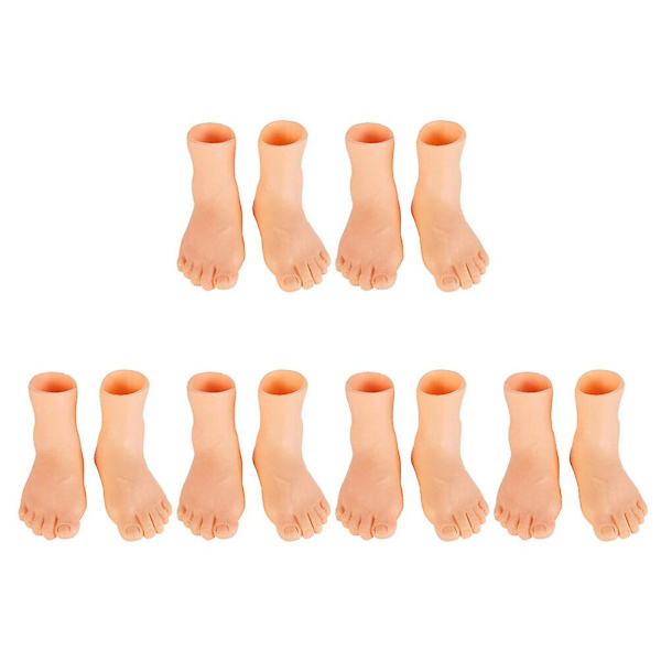 6 paria interaktiivisia sormiukkeja, mini jalat, vasen ja oikea jalka, tarinankerronnan rekvisiitta (12X6CM, kuten kuvassa näkyy)